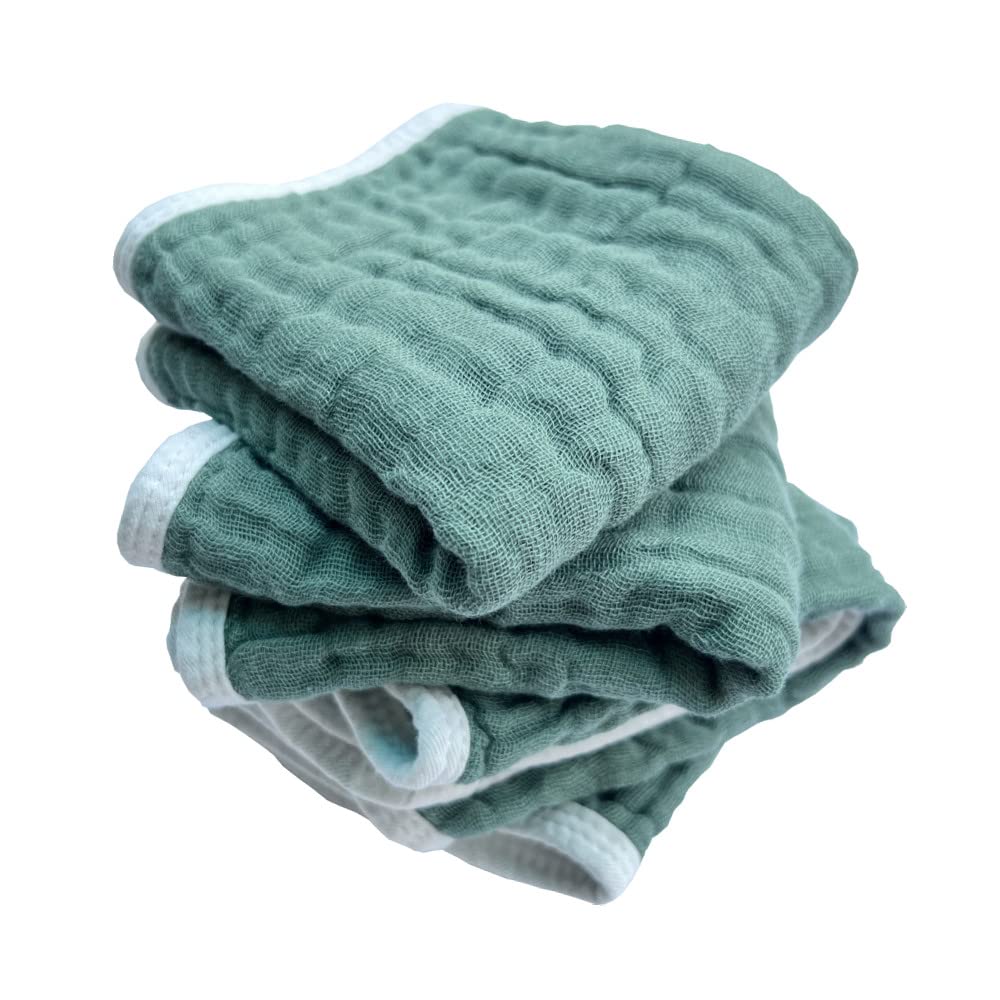 Muslin Burp Cloths 4 Pack Large 20" by 10" 100% Cotton 6 Layers Extra Absorbent and Soft by Synrroe - Image 4